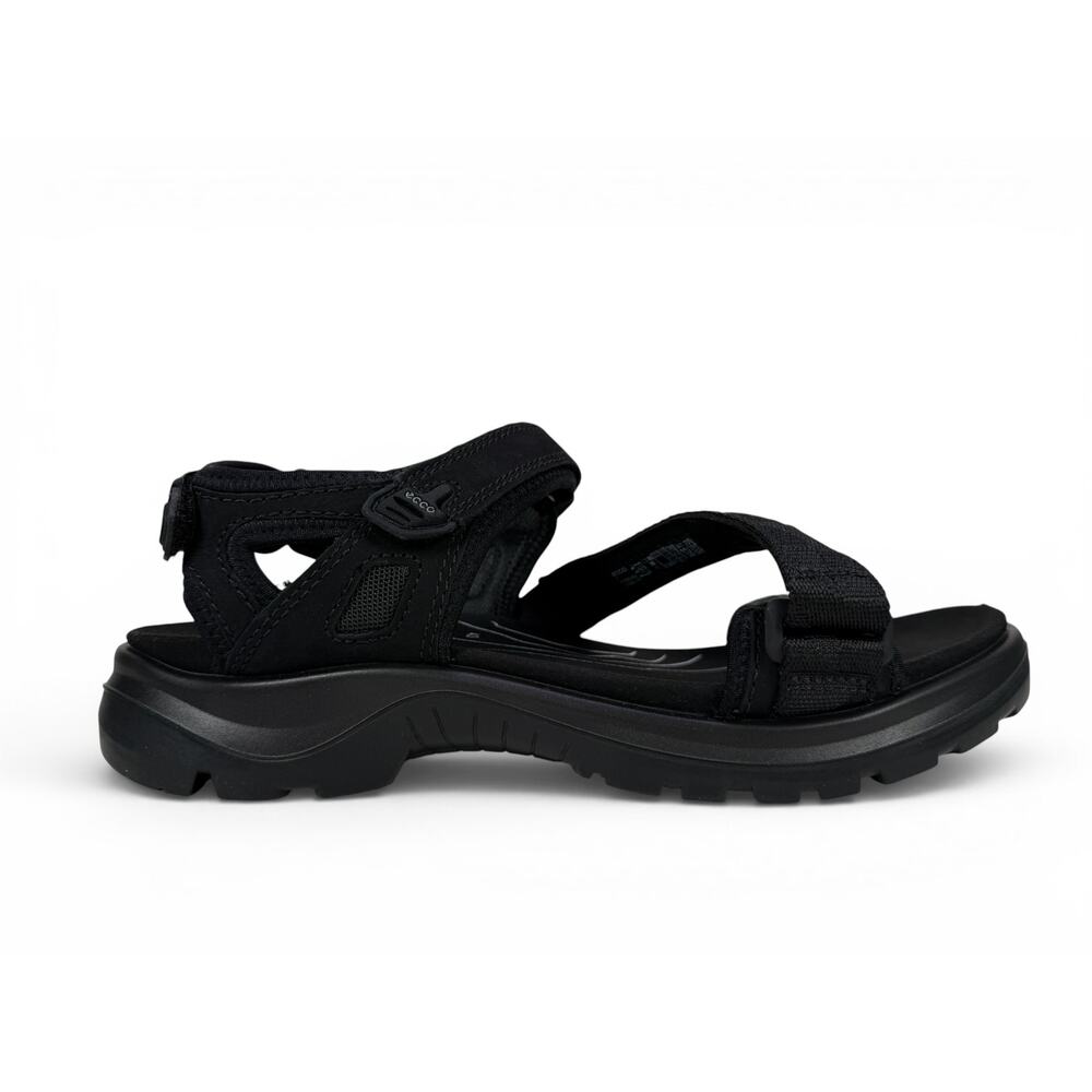 Ecco Yucatan Coast Sport Sandal Womens 12 12.5 EU 43 Black Nubuck Adjustable